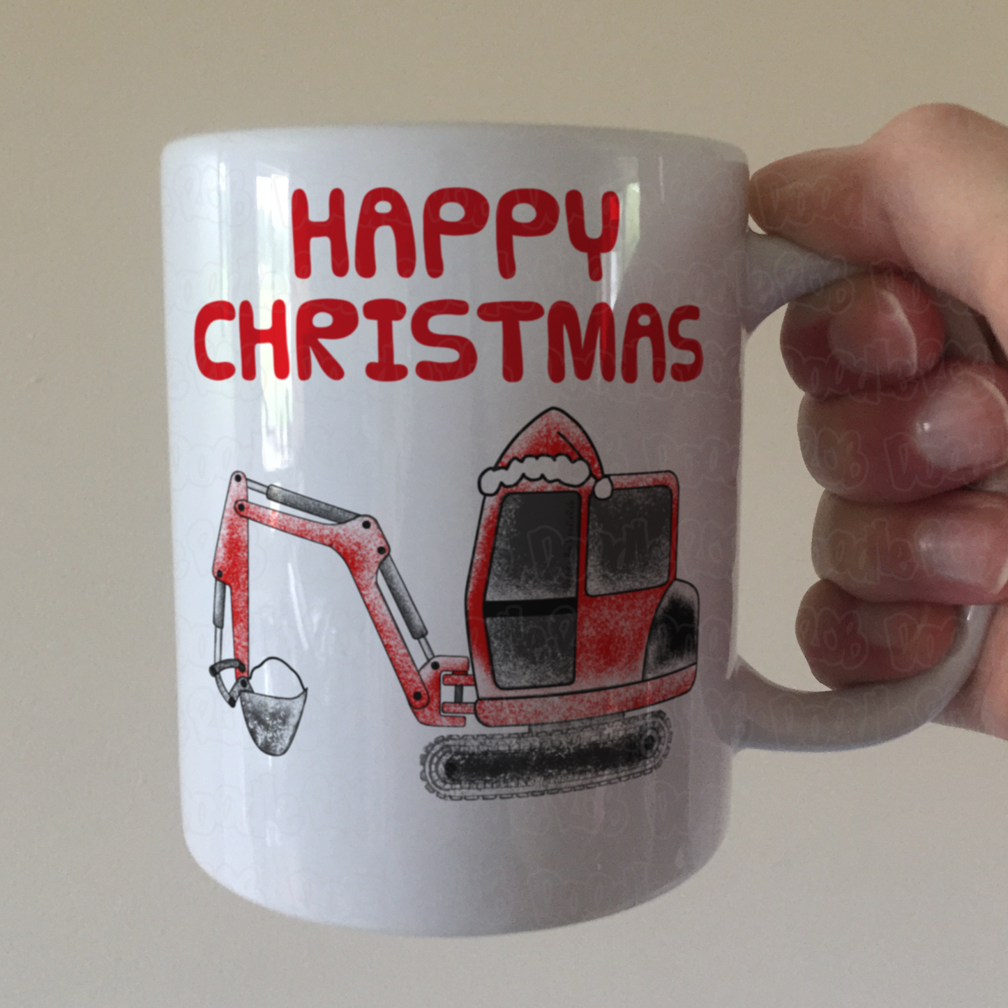Digger Christmas Mug - Construction Worker Gift - Xmas Gift For Boy