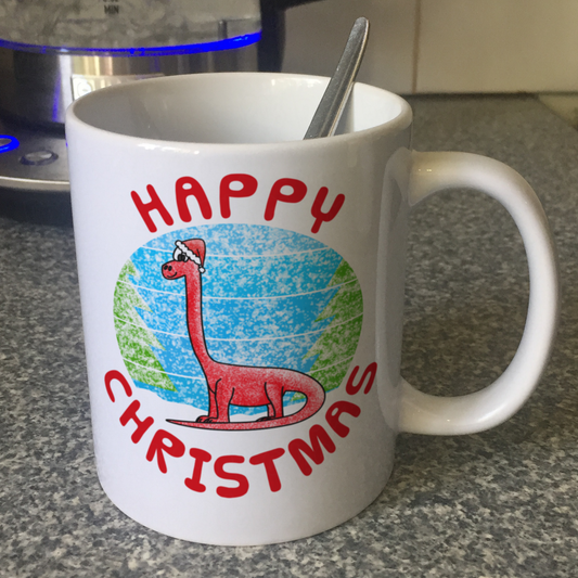 Diplodocus Christmas Mug - Dinosaur Xmas Mug - Christmas Gift For Boy