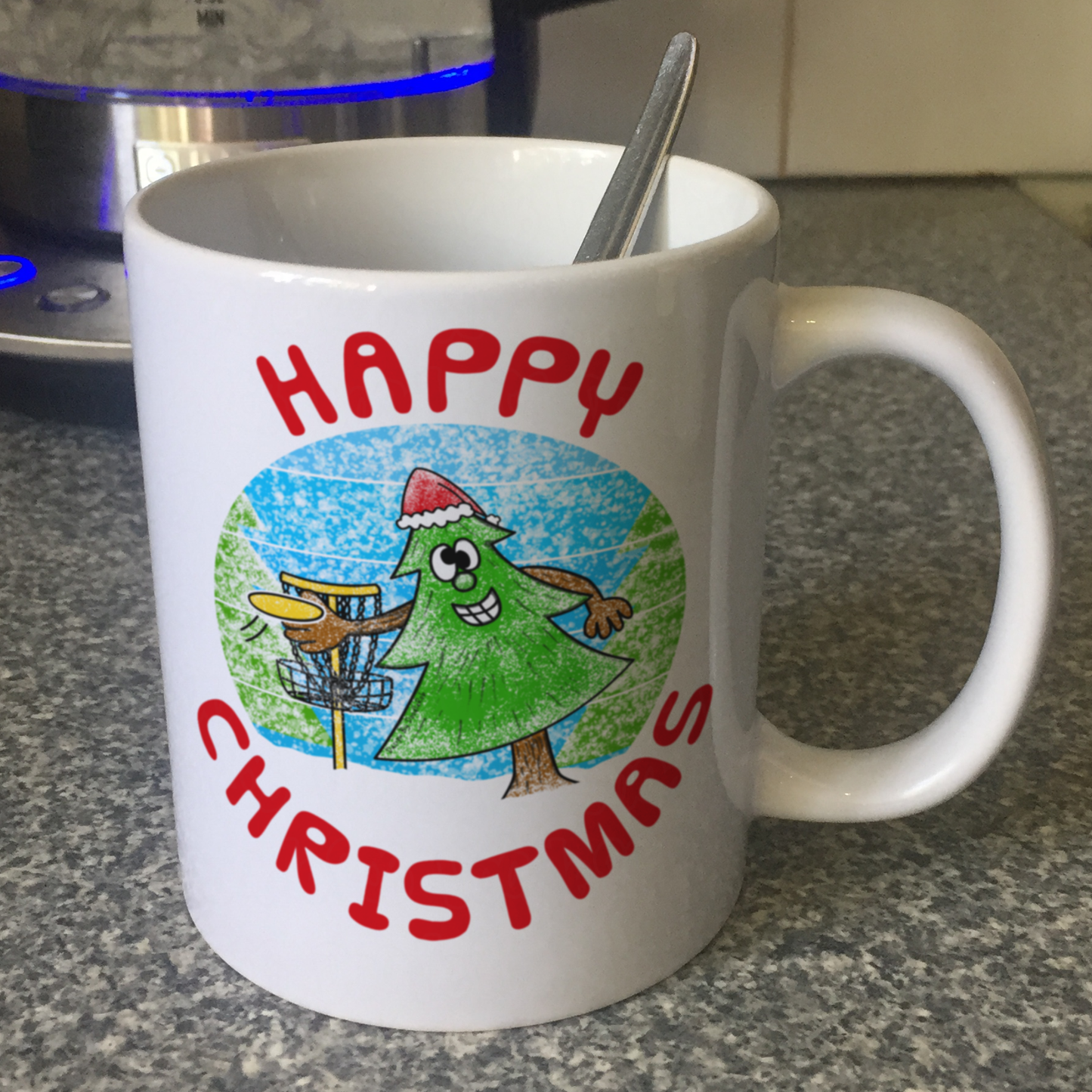 Disc Golf Christmas Mug - Xmas Gift For Disc Golfer - Frisbee Golf Christmas Gift