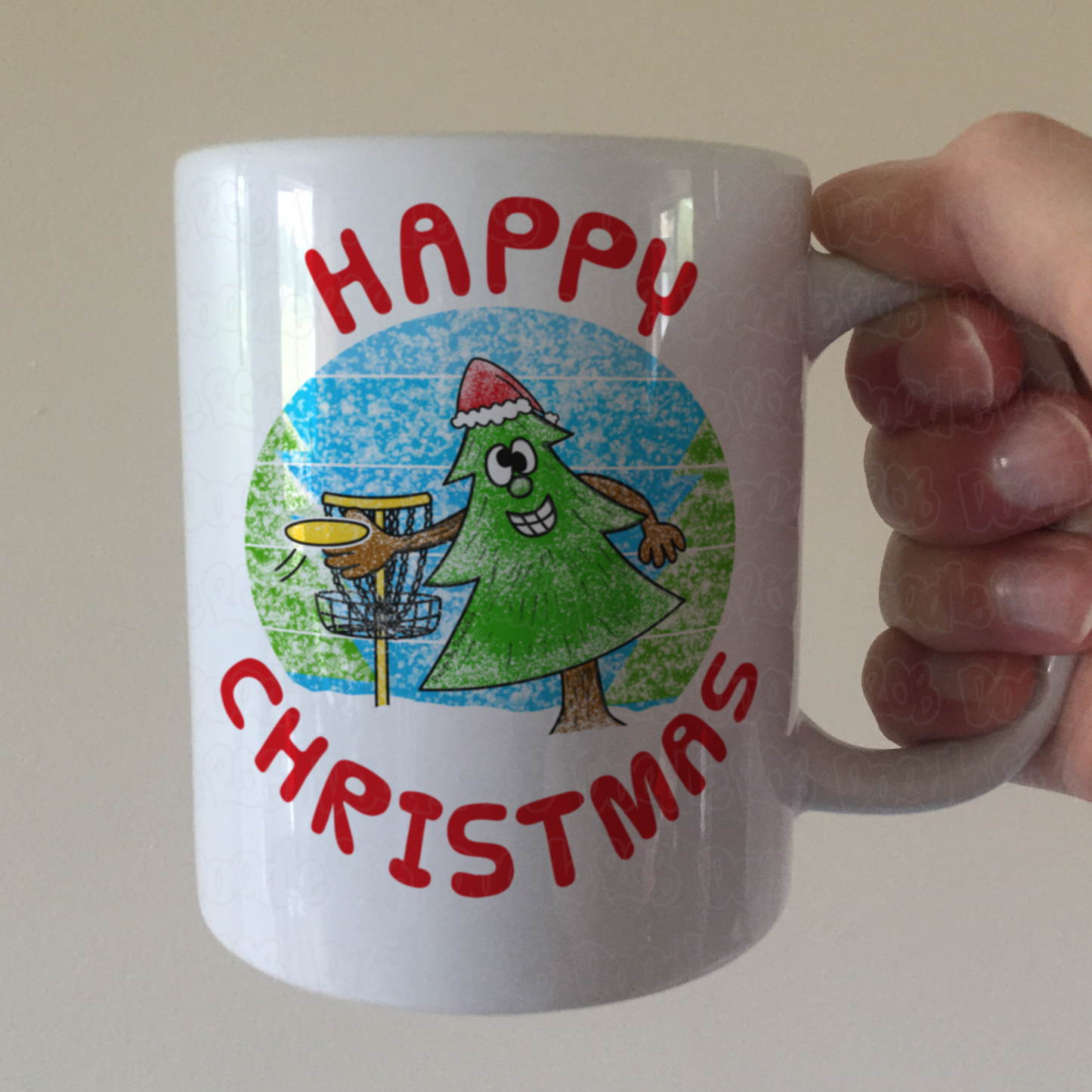 Disc Golf Christmas Mug - Xmas Gift For Disc Golfer - Frisbee Golf Christmas Gift