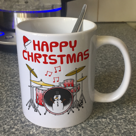Drummer Christmas Mug - Drum Teacher Xmas Mug - Musician Christmas Gift