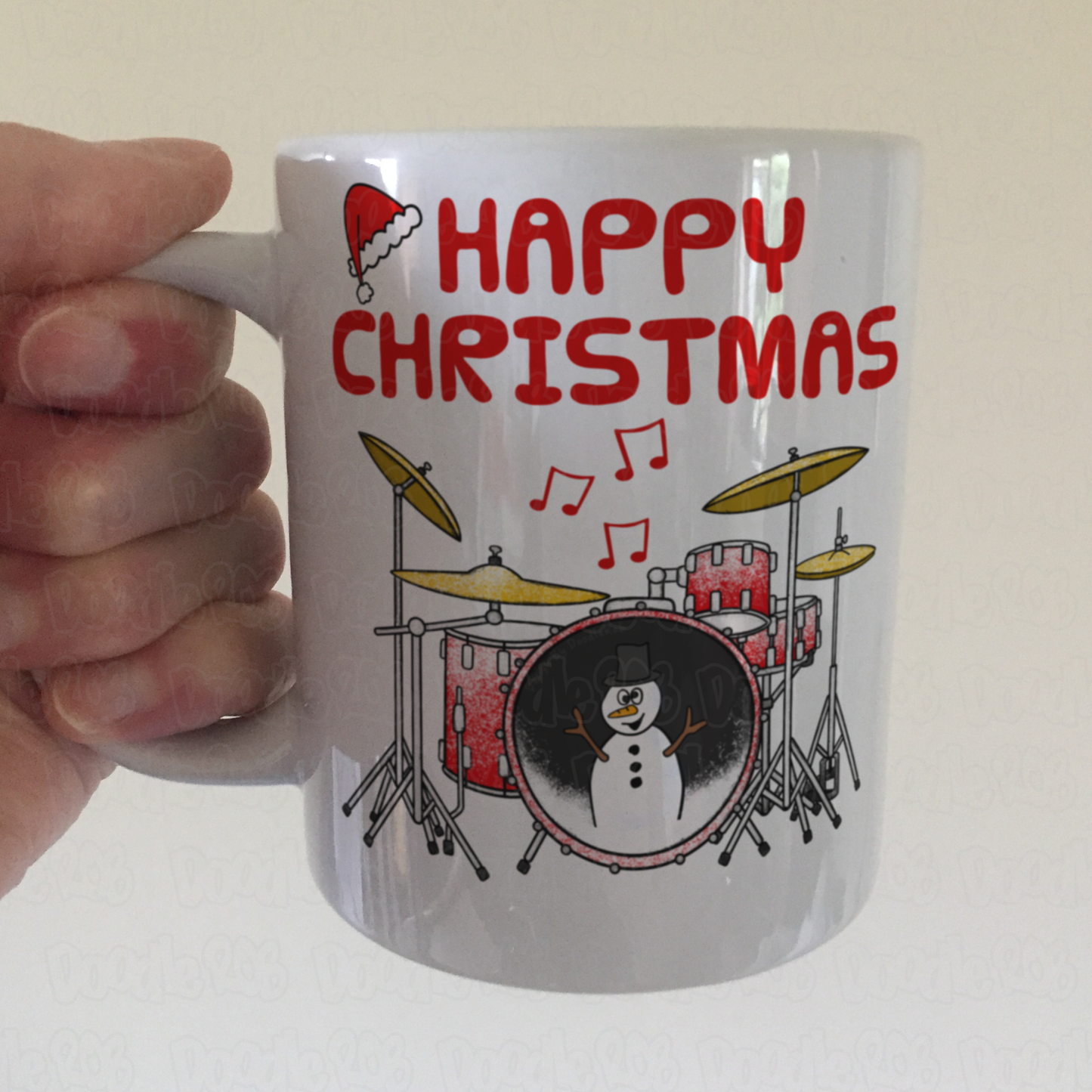 Drummer Christmas Mug - Drum Teacher Xmas Mug - Musician Christmas Gift