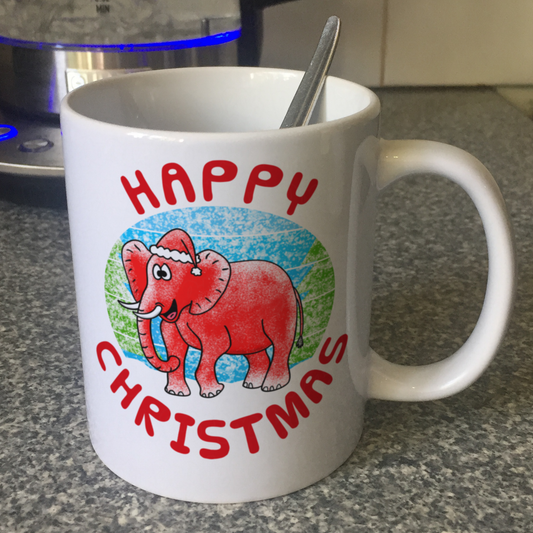 Elephant Christmas Mug - Wildlife Xmas Mug - Christmas Gift For Animal Lover