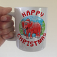 Elephant Christmas Mug - Wildlife Xmas Mug - Christmas Gift For Animal Lover
