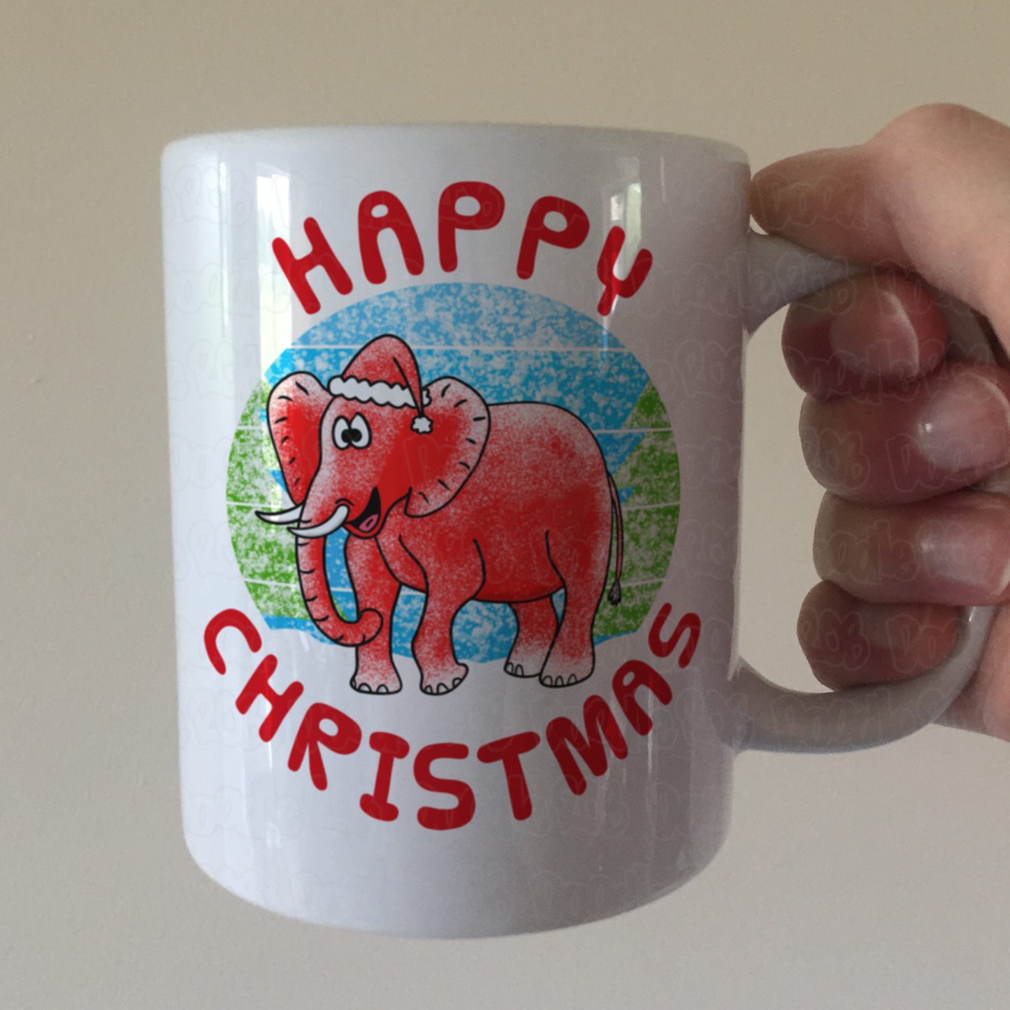 Elephant Christmas Mug - Wildlife Xmas Mug - Christmas Gift For Animal Lover