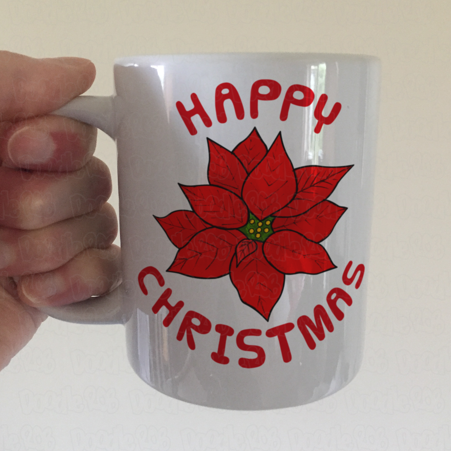 Poinsettia Christmas Mug - Christmas Flower Mug - Xmas Gift For Her