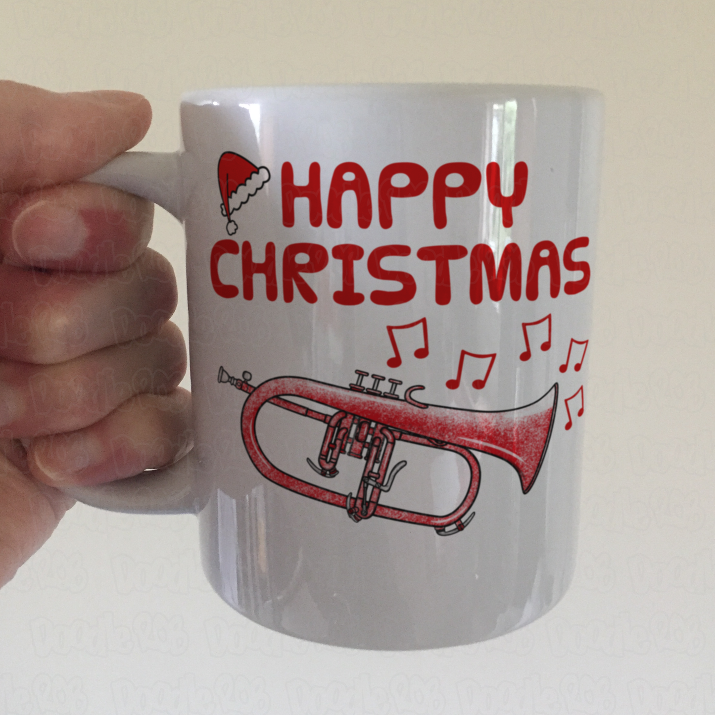 Flugelhorn Christmas Mug - Gift For Horn Player - Brass Musician Xmas Gift
