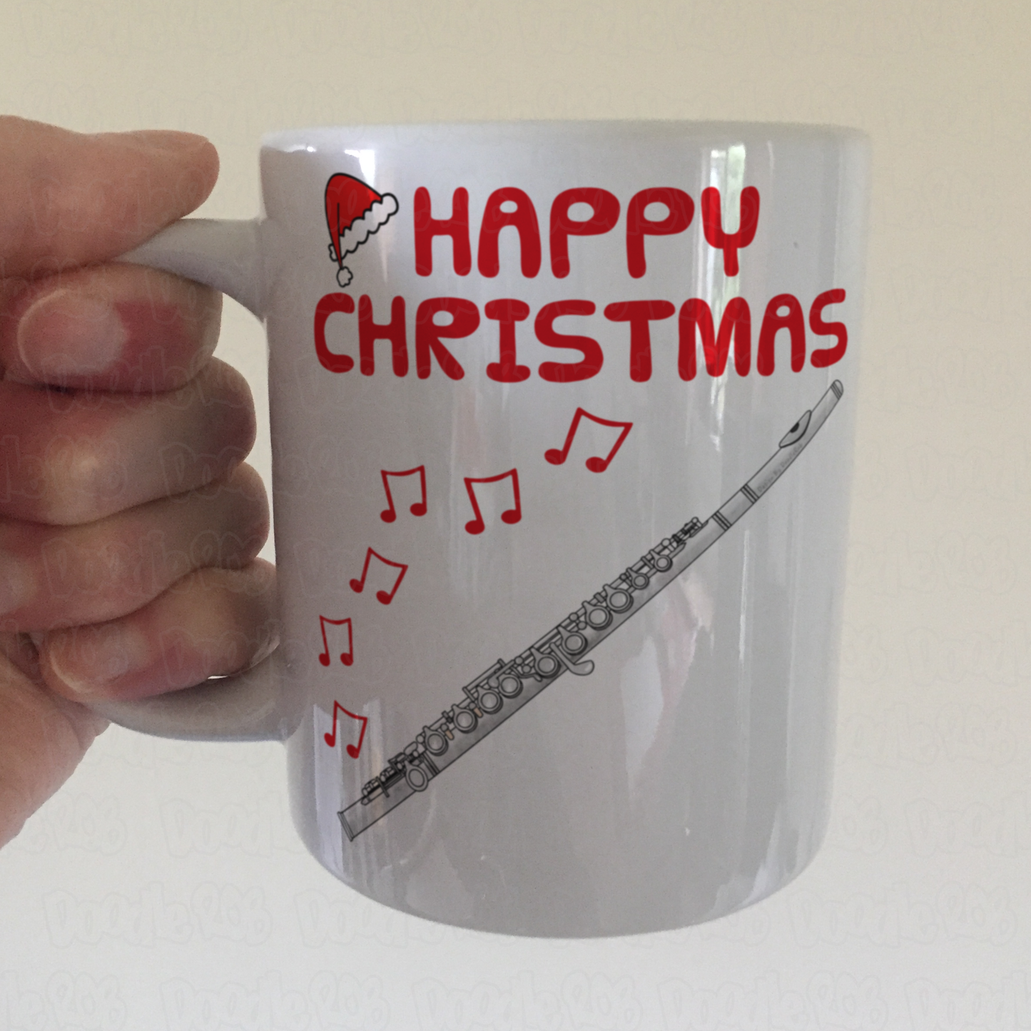 Flute Christmas Mug - Gift For Flautist -  Woodwind Musician Xmas Gift