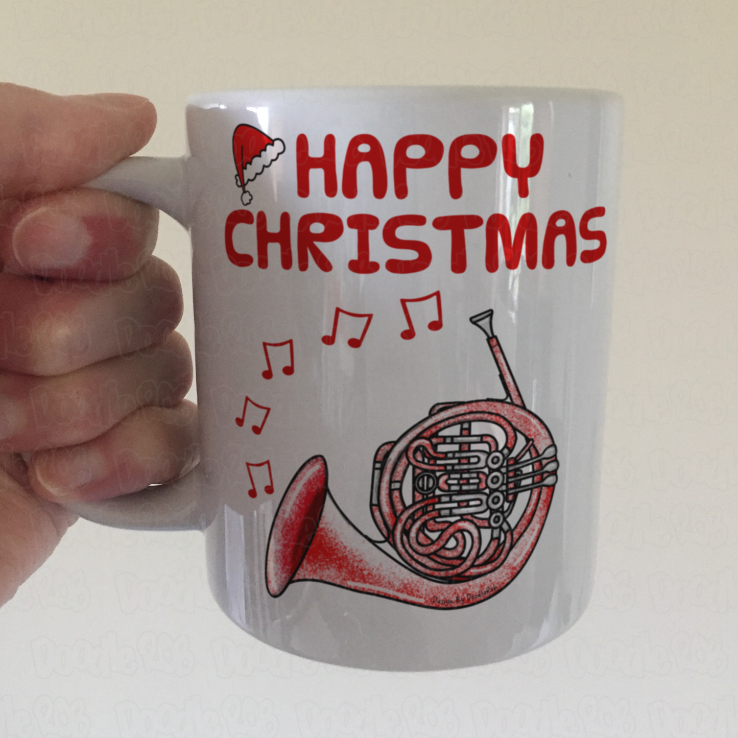 French Horn Christmas Mug - Horn Player Mug - Brass Musician Xmas Gift