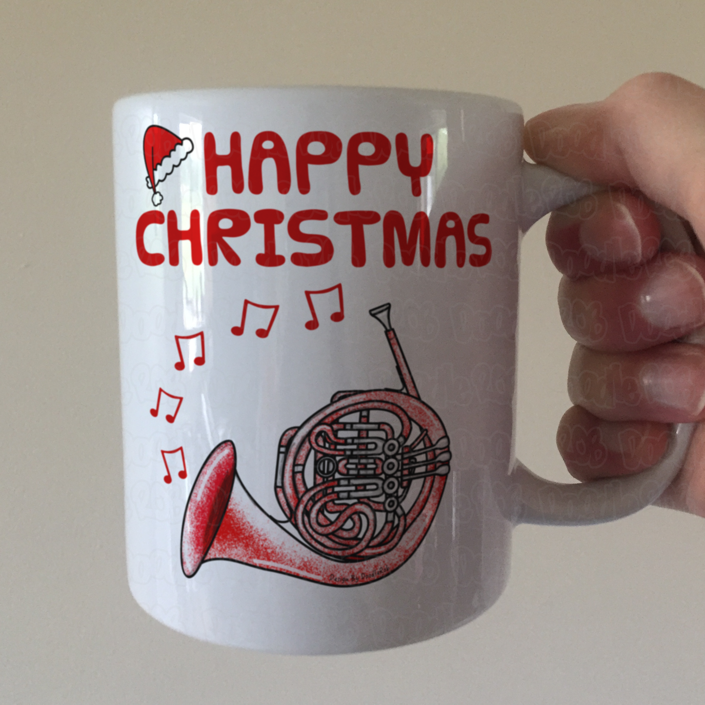 French Horn Christmas Mug - Horn Player Mug - Brass Musician Xmas Gift