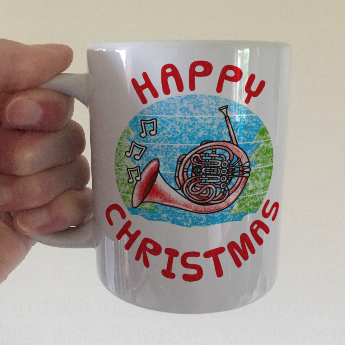 French Horn Christmas Mug - Horn Player Mug - Brass Teacher Xmas Gift