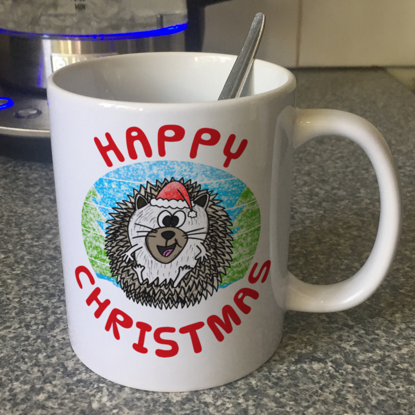 Hedgehog Christmas Mug - Wildlife Xmas Mug - Christmas Gift For Animal Lover