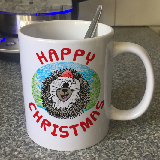 Hedgehog Christmas Mug - Wildlife Xmas Mug - Christmas Gift For Animal Lover