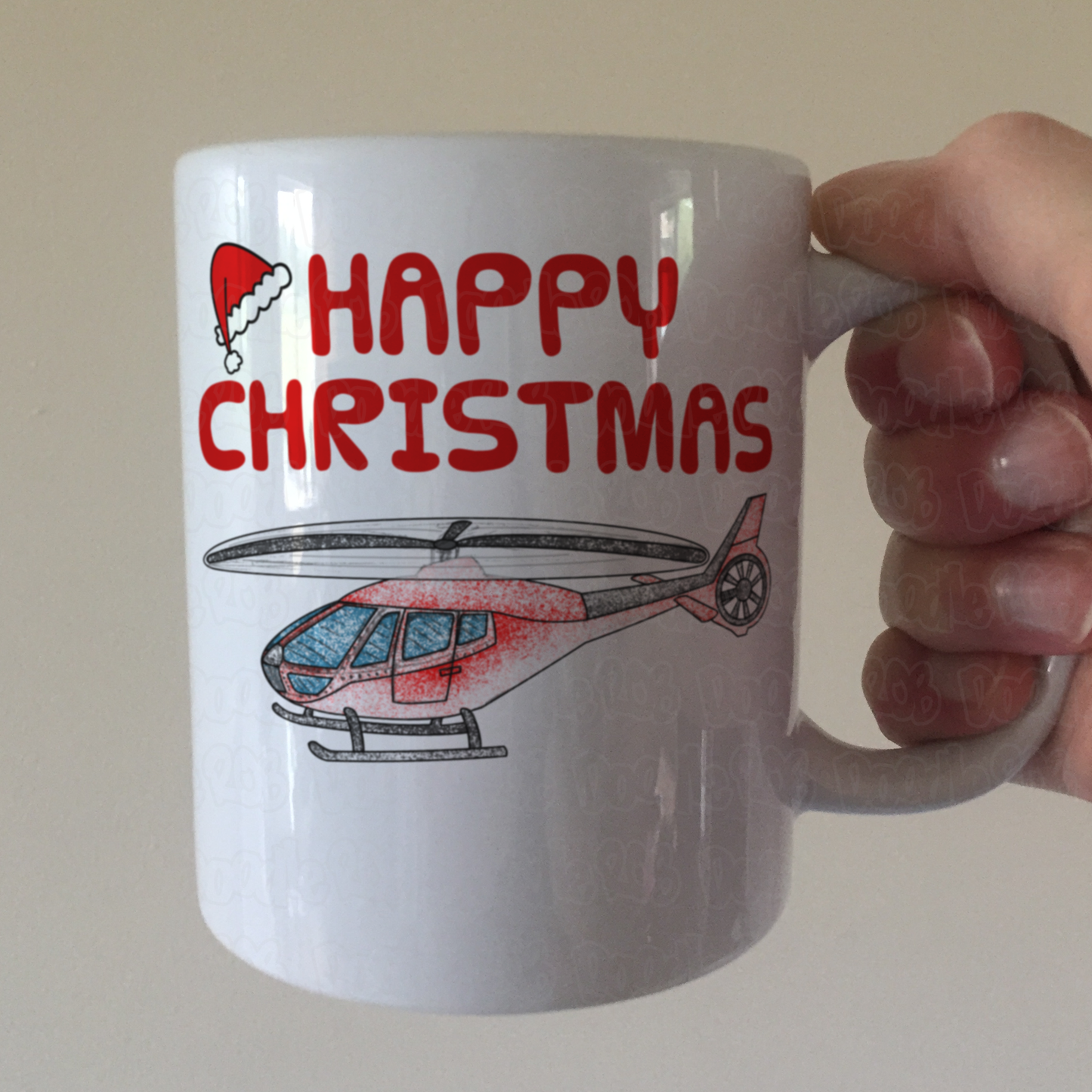 Helicopter Christmas Mug - Xmas Gift For Pilot - Aviation Enthusiast - Christmas Gift For Boy