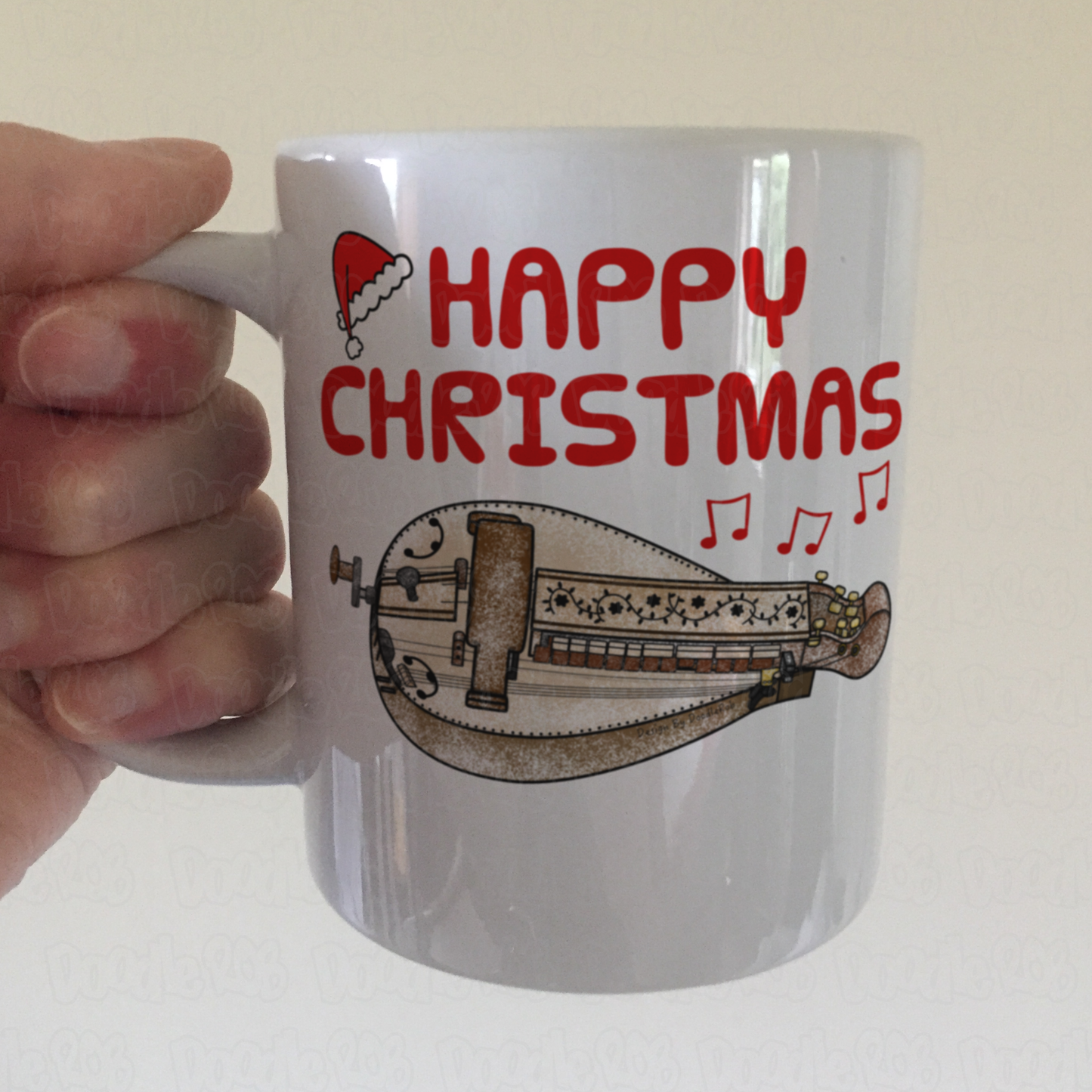 Hurdy Gurdy Christmas Mug - Gift For Gurdyist - Folk Musician Xmas Mug