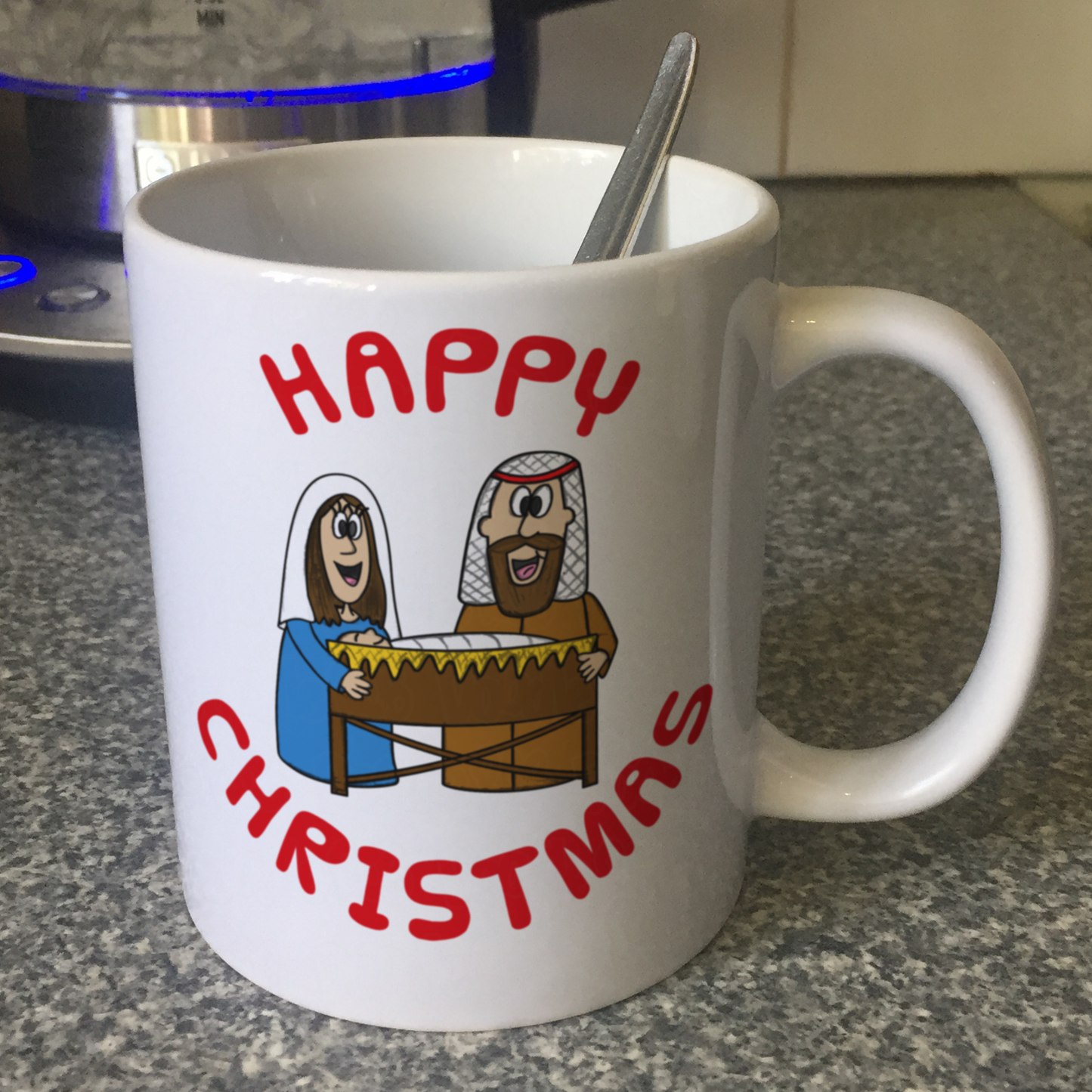 Christmas Nativity Mug - Mary, Joseph and Baby Jesus - Church Christmas Gift