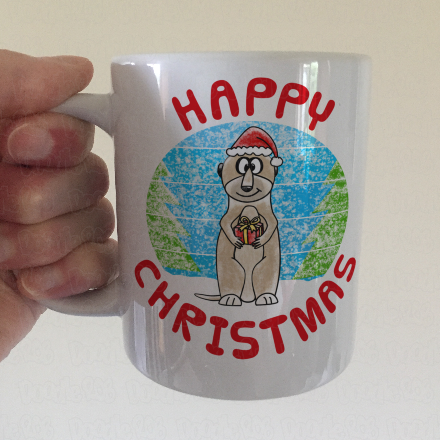 Meerkat Christmas Mug - Wildlife Lover Xmas Gift - Funny Meerkat Gift