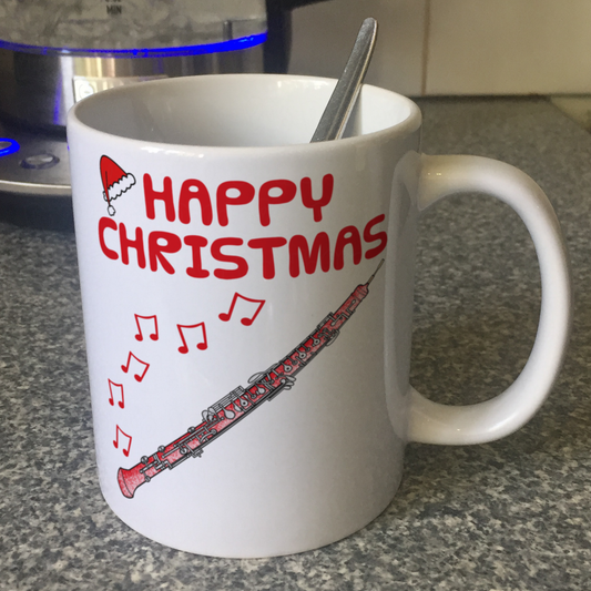 Oboe Christmas Mug - Gift For Oboist - Woodwind Musician Xmas Gift