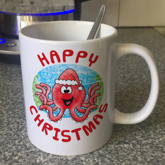 Octopus Christmas Mug - Wildlife Xmas Mug - Christmas Gift For Animal Lover