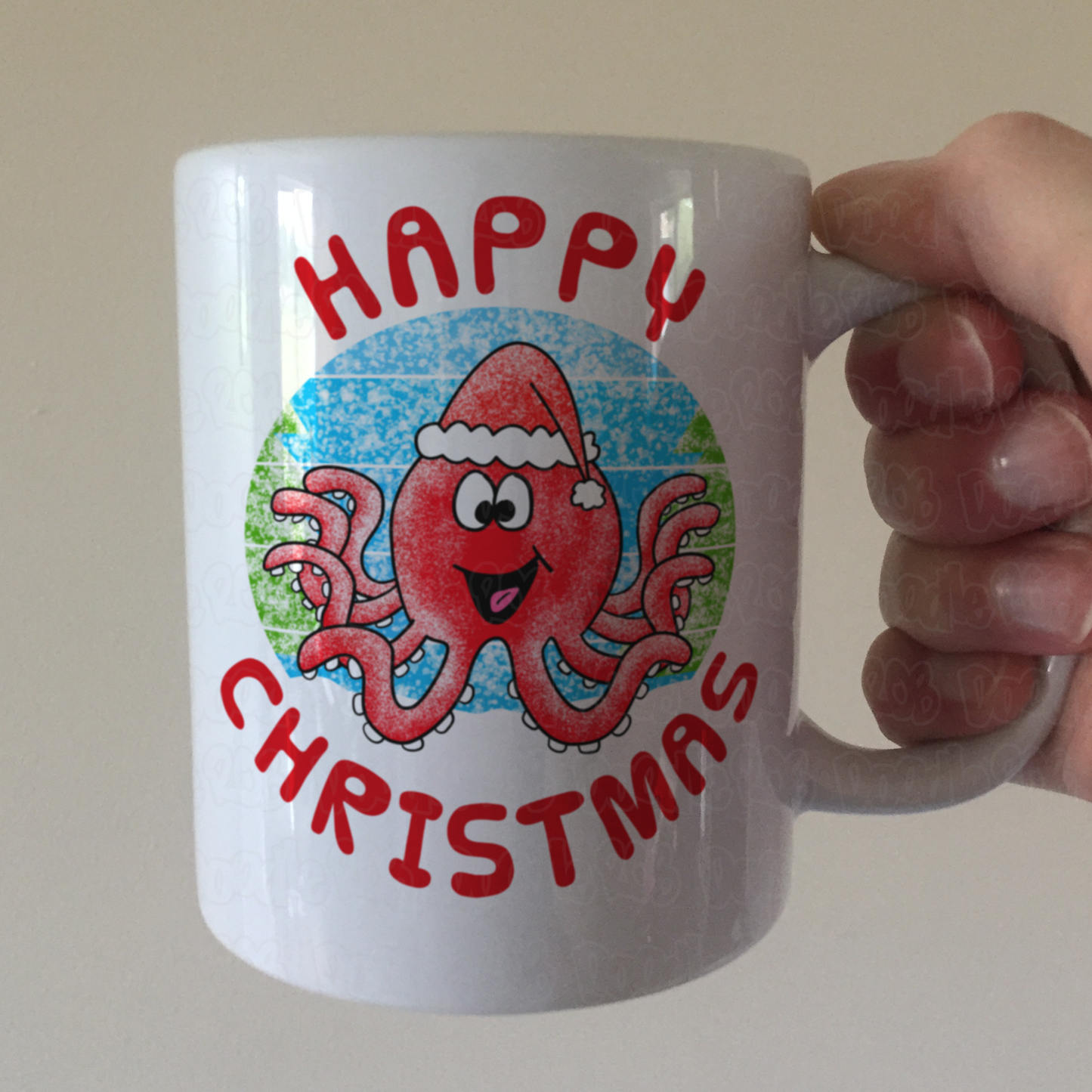 Octopus Christmas Mug - Wildlife Xmas Mug - Christmas Gift For Animal Lover