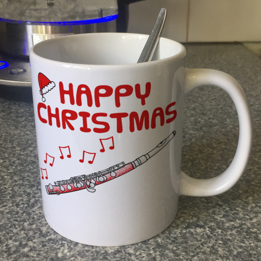 Piccolo Christmas Mug - Gift For Piccoloist -  Woodwind Musician Xmas Gift