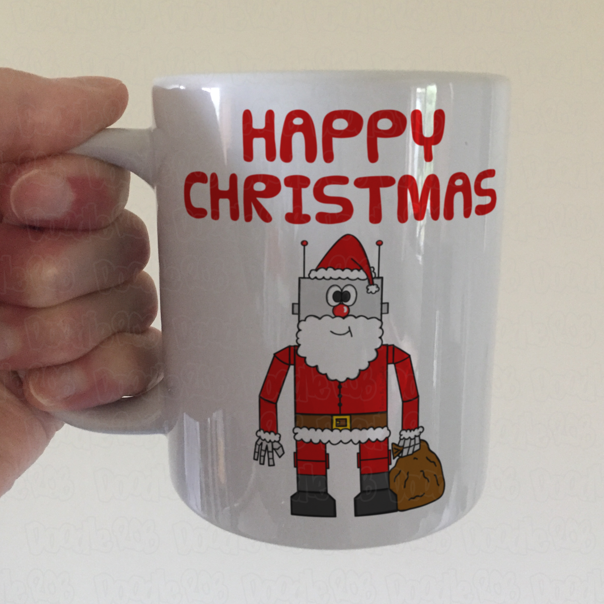 Robot Santa Christmas Mug - Engineer Xmas Mug - Funny Robot Mug For Boy