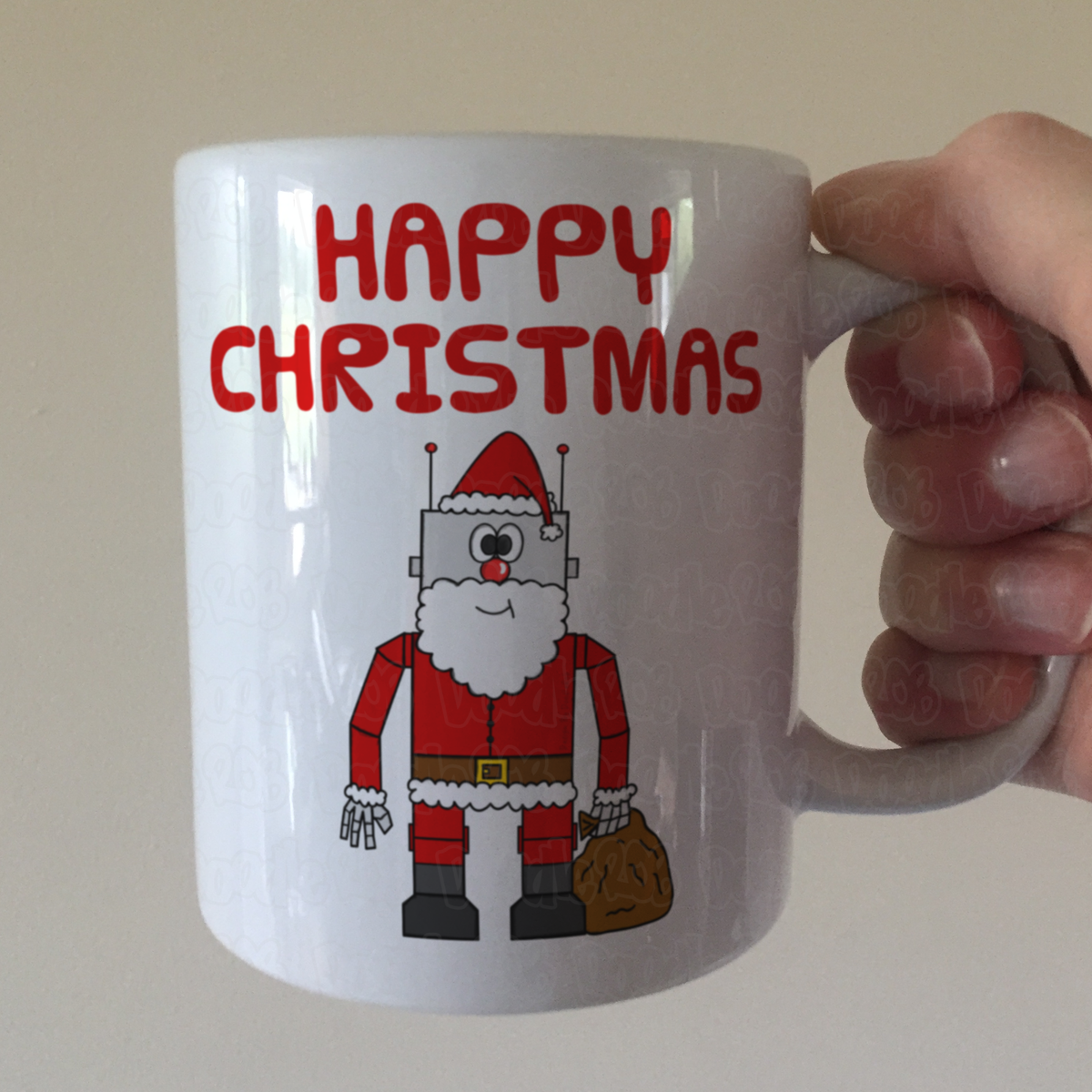 Robot Santa Christmas Mug - Engineer Xmas Mug - Funny Robot Mug For Boy