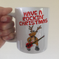 Bassist Christmas Mug - Reindeer Playing Bass Guitar - Bass Guitarist Xmas Gift