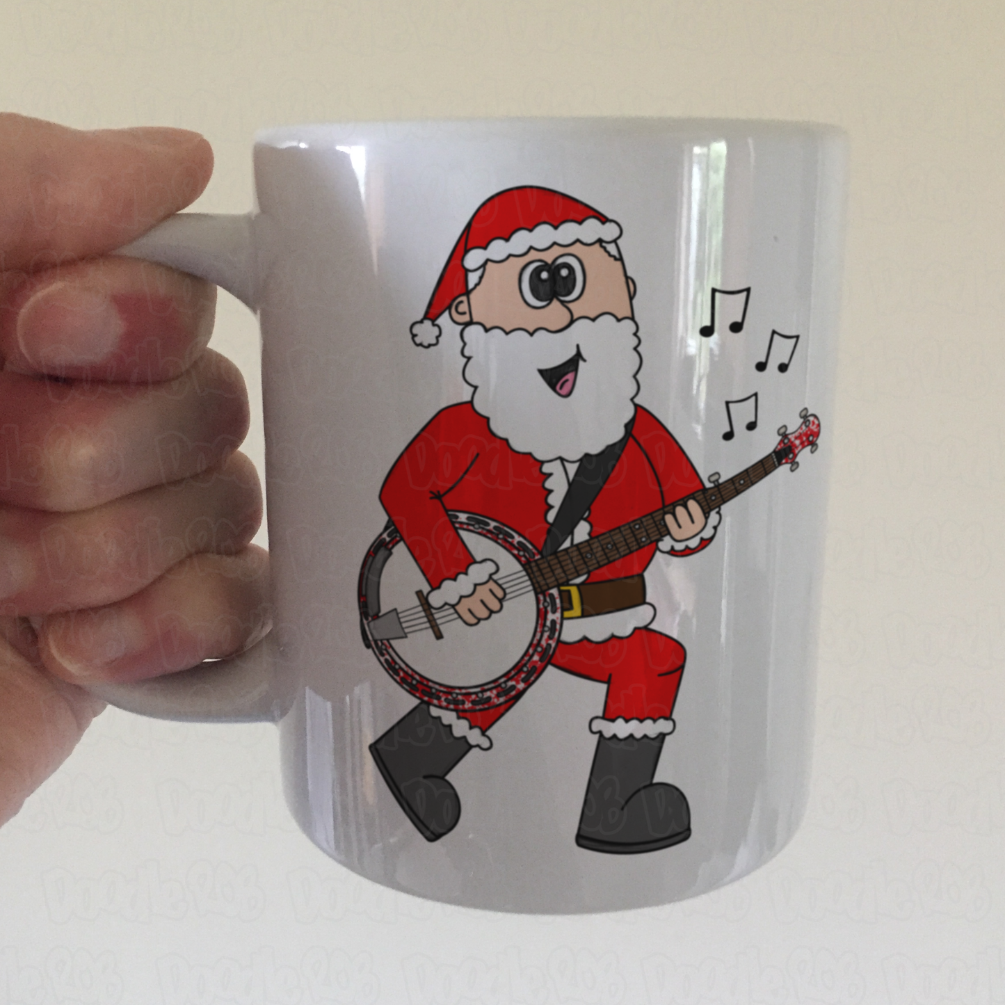 Banjo Christmas Mug - Santa Playing Banjo - Banjoist Xmas Gift - Folk Musician Mug