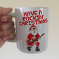 Guitarist Christmas Mug - Santa Playing Electric Guitar - Guitar Teacher Xmas Gift