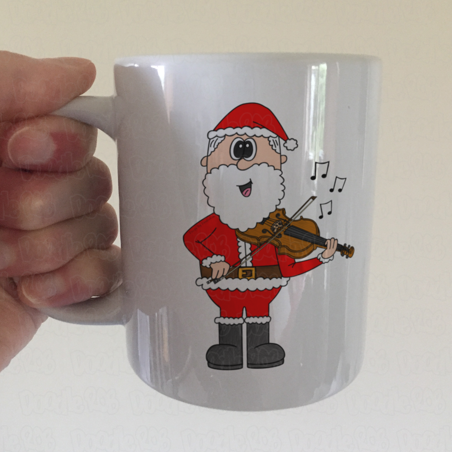Christmas Violin Mug - Santa Playing Violin - Funny Violinist Mug - Violin Teacher Xmas Gift