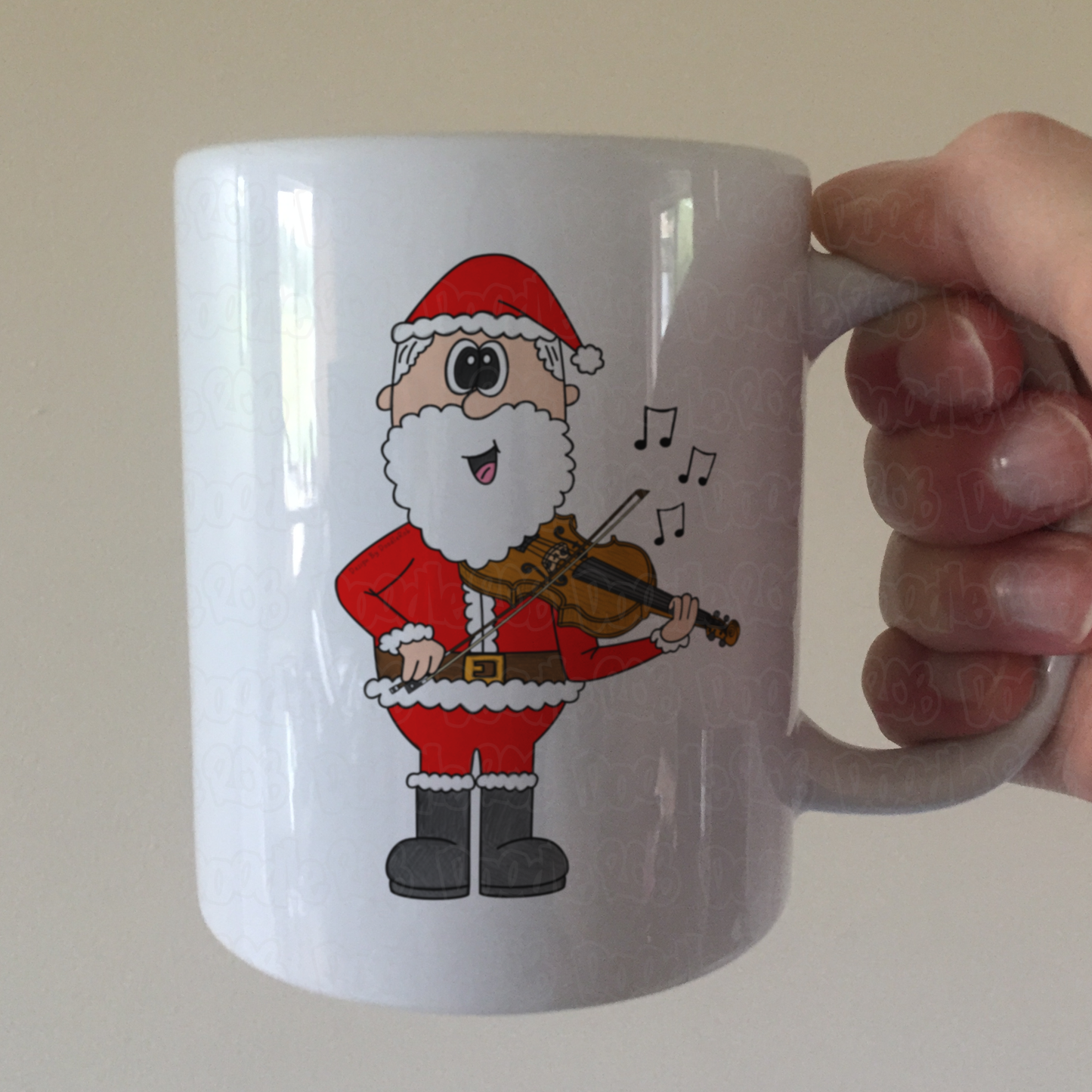 Christmas Violin Mug - Santa Playing Violin - Funny Violinist Mug - Violin Teacher Xmas Gift