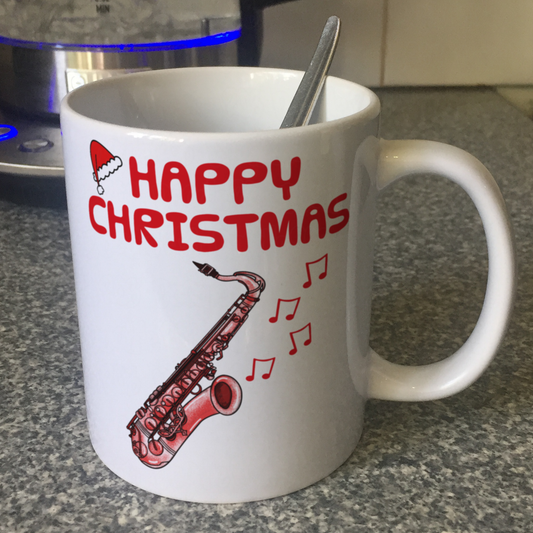 Saxophone Christmas Mug - Saxophonist Mug - Music Teacher Xmas Gift