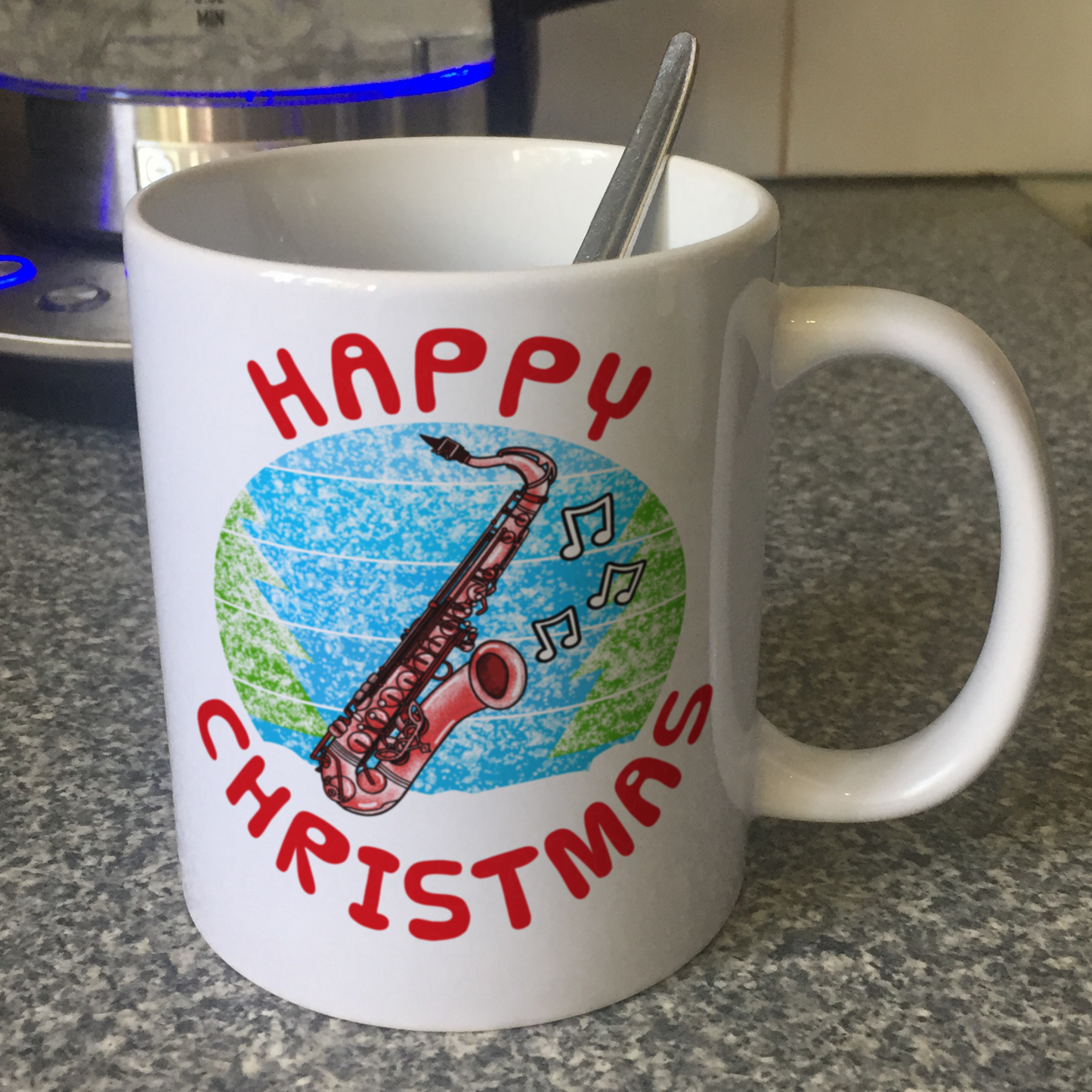 Saxophone Christmas Mug - Saxophonist Mug - Jazz Musician Xmas Gift