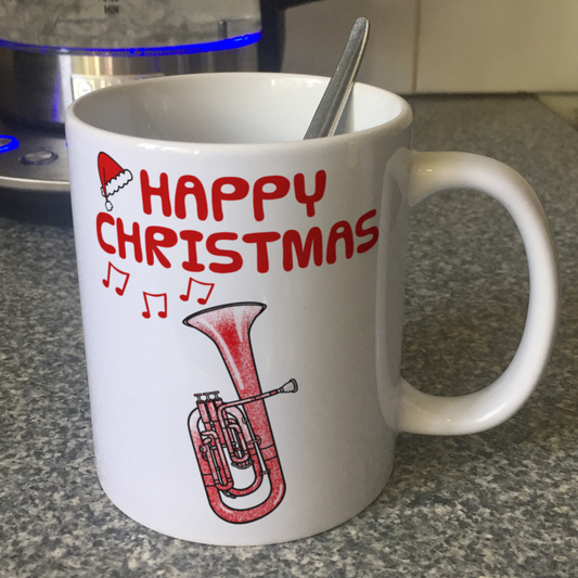 Tenor Horn Christmas Mug - Gift For Horn Player - Brass Musician Xmas Gift