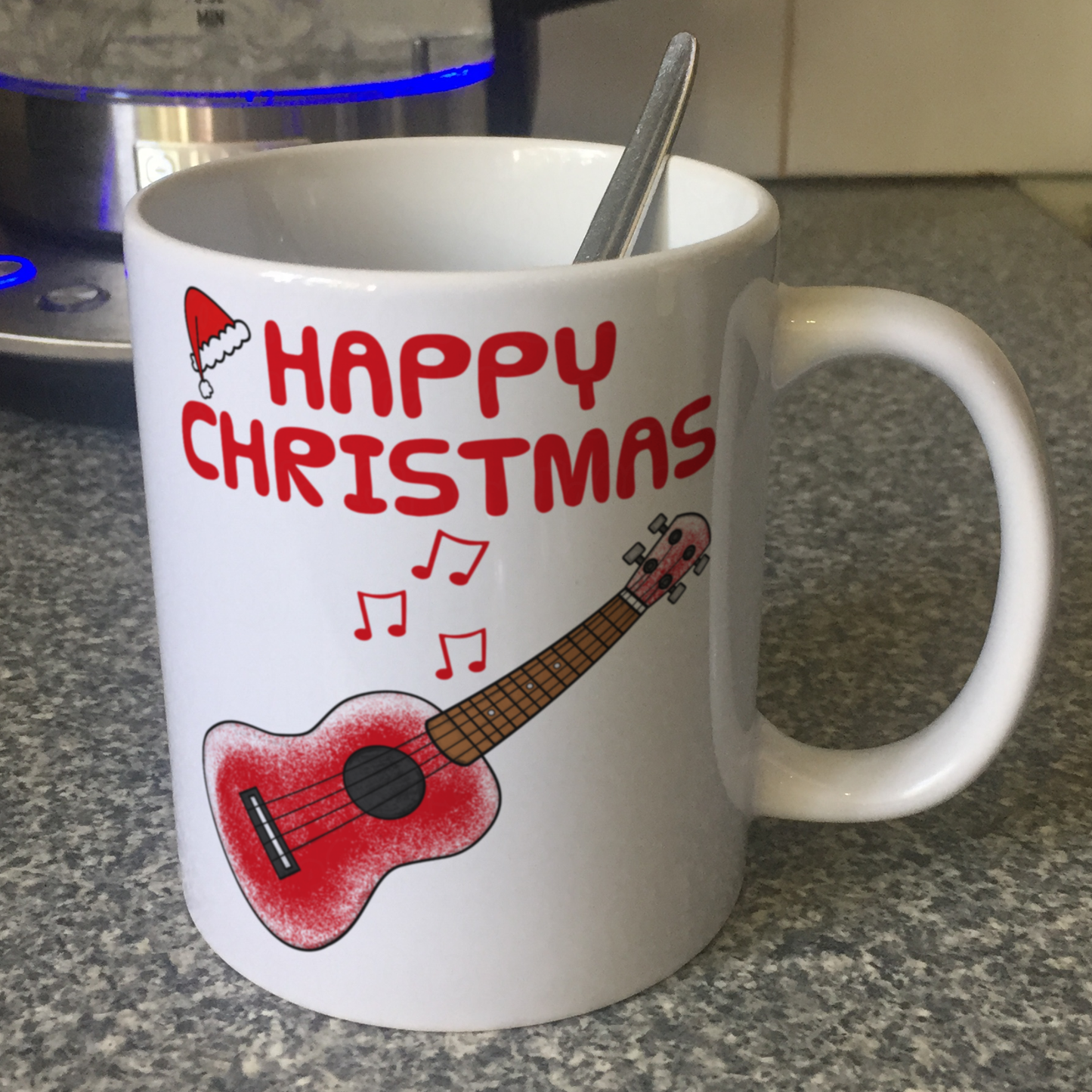 Ukulele Christmas Mug - Uke Player Xmas Gift - Music Teacher Gift