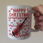 Christmas Violin Mug (Ugly Sweater Style) - Violinist Mug - Violin Teacher Xmas Gift - String Musician Gift