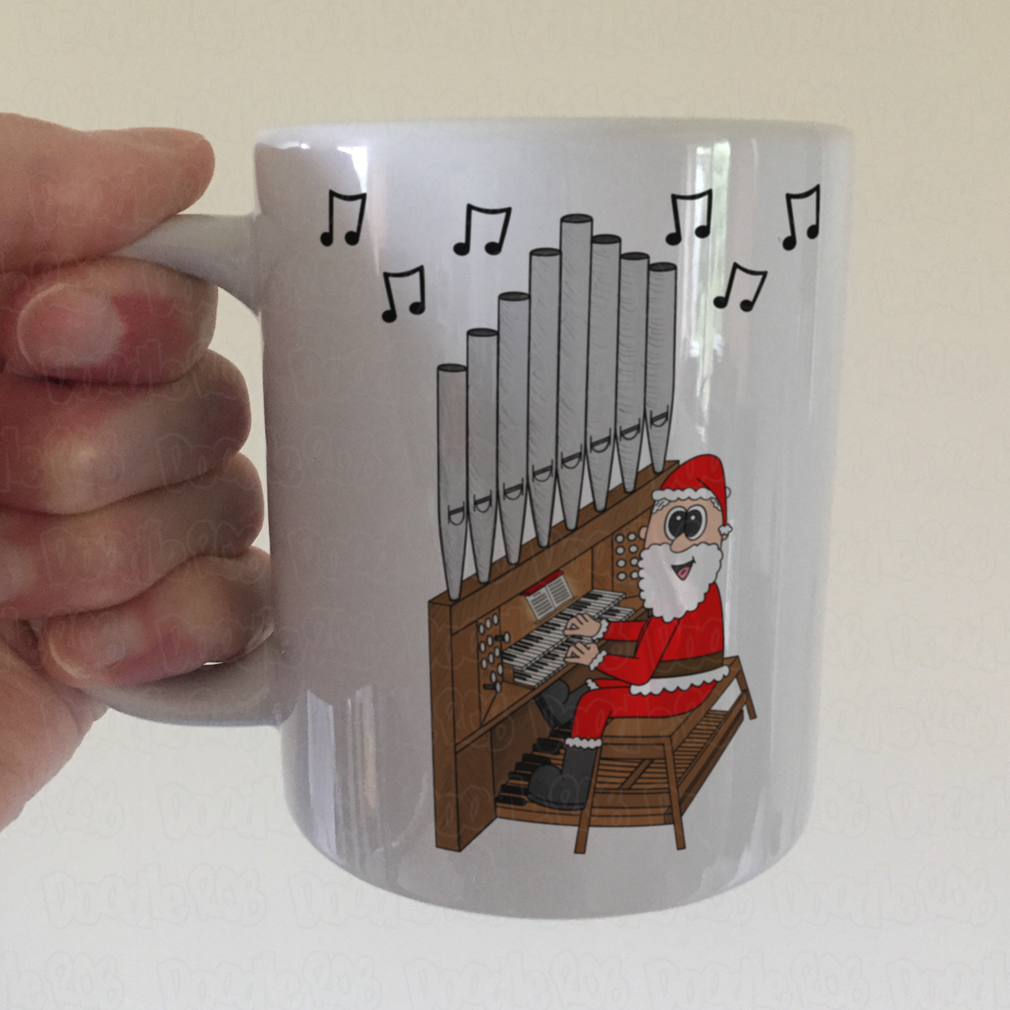 Organist Christmas Mug - Santa Playing Church Organ - Organist Xmas Gift - Organ Teacher Gift