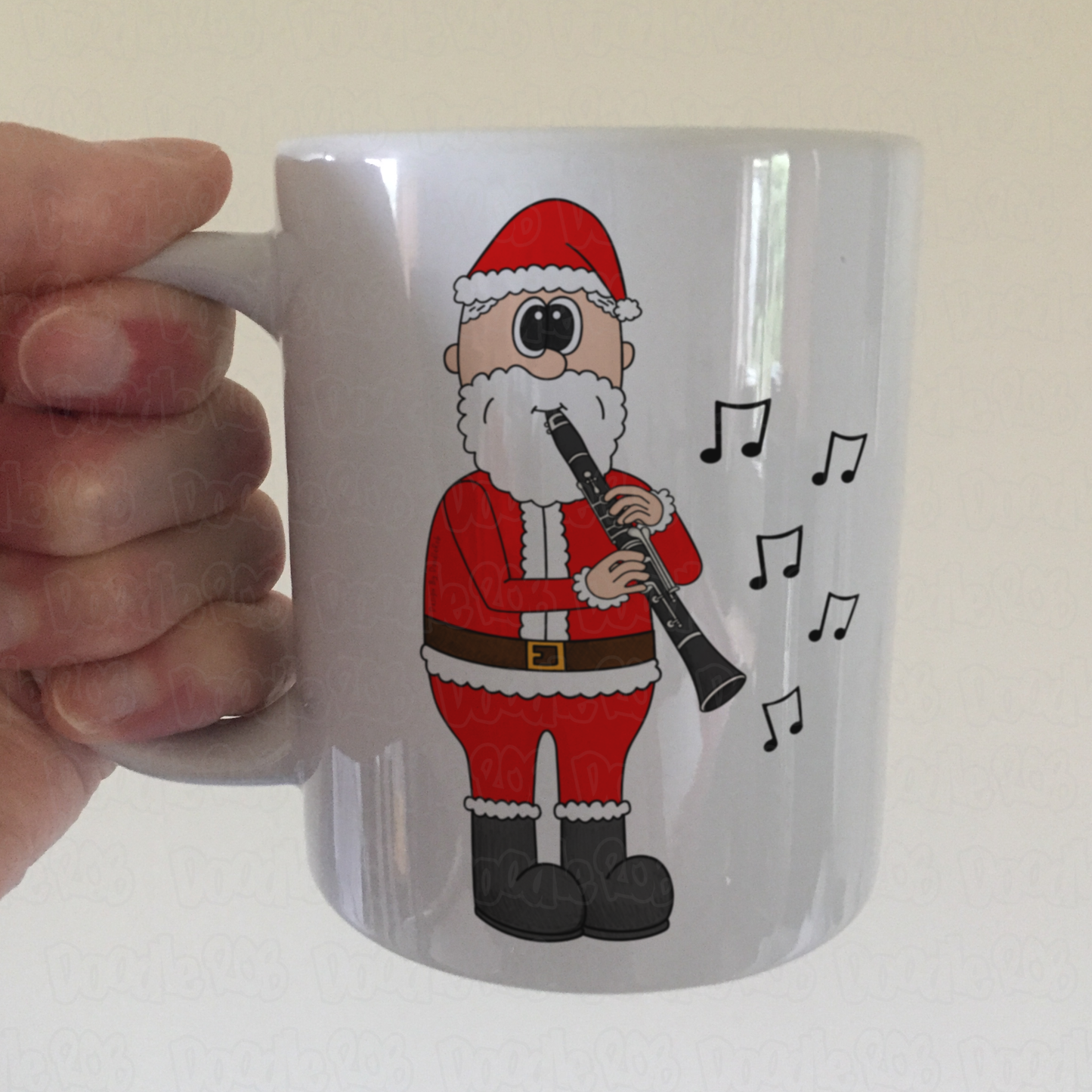 Clarinet Christmas Mug - Santa Playing Clarinet - Gift For Clarinetist - Woodwind Musician Xmas Gift