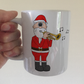 Cornet Christmas Mug - Santa Playing Cornet - Gift For Cornetist - Brass Musician Xmas Gift