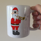 Cornet Christmas Mug - Santa Playing Cornet - Gift For Cornetist - Brass Musician Xmas Gift