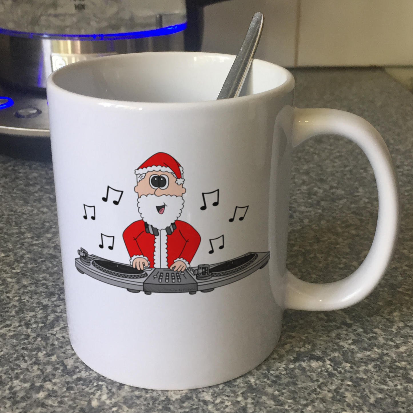 DJ Christmas Mug - Santa DJ'ing - Xmas Gift For DJ - Music Producer Gift