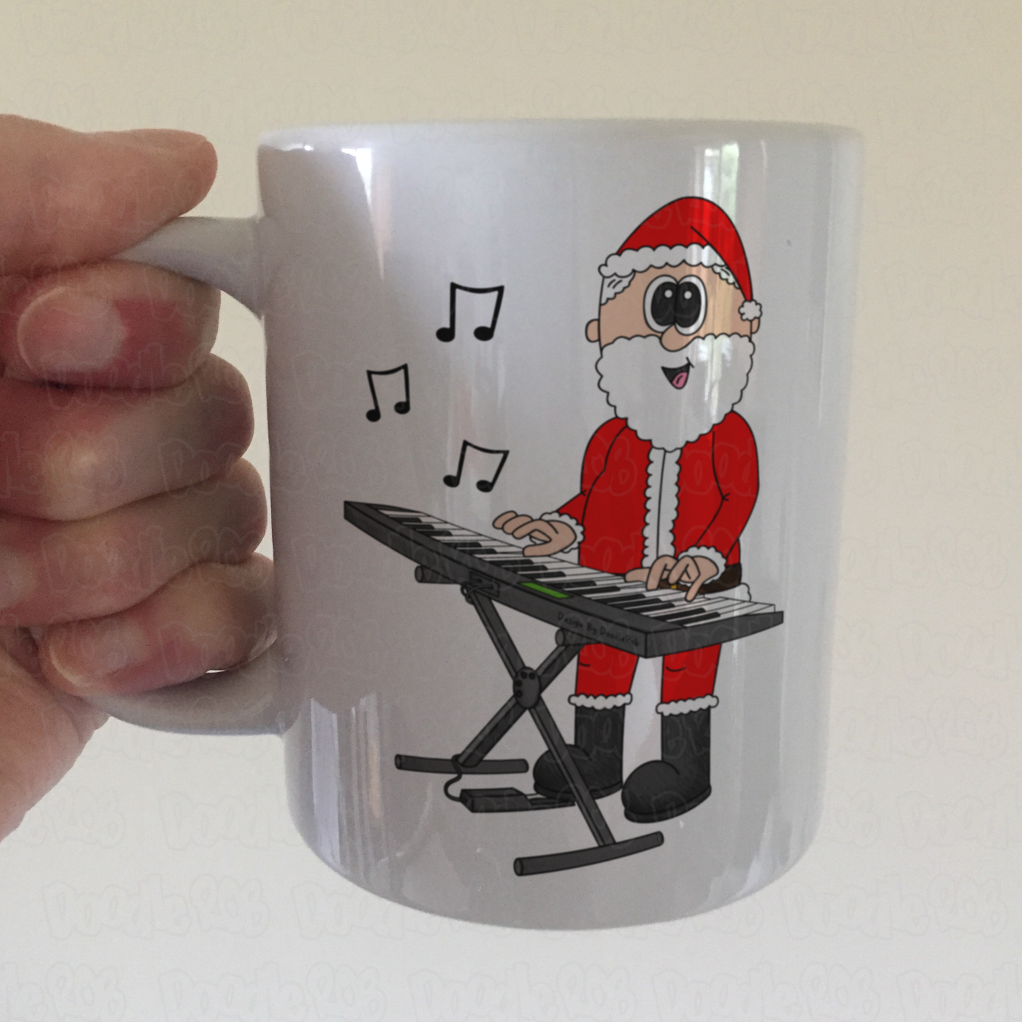Keyboardist Christmas Mug - Santa Playing Keyboard - Pianist Musician Xmas Gift
