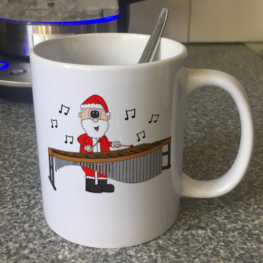 Marimba Christmas Mug - Santa Playing Marimba - Marimbist Gift - Percussionist Xmas Gift