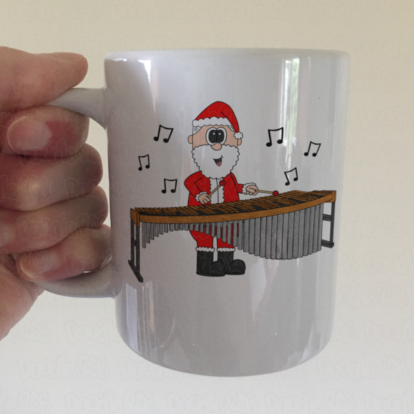 Marimba Christmas Mug - Santa Playing Marimba - Marimbist Gift - Percussionist Xmas Gift