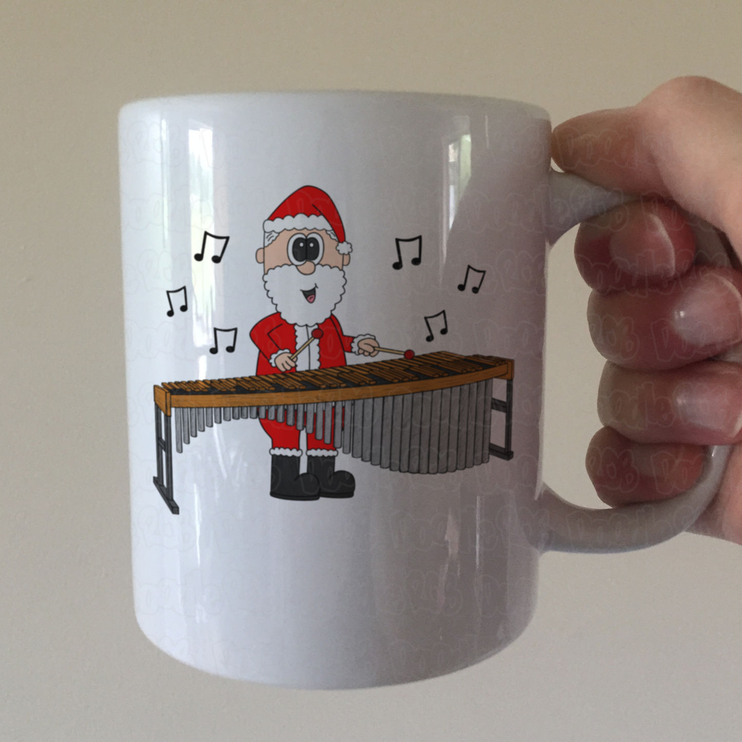 Marimba Christmas Mug - Santa Playing Marimba - Marimbist Gift - Percussionist Xmas Gift