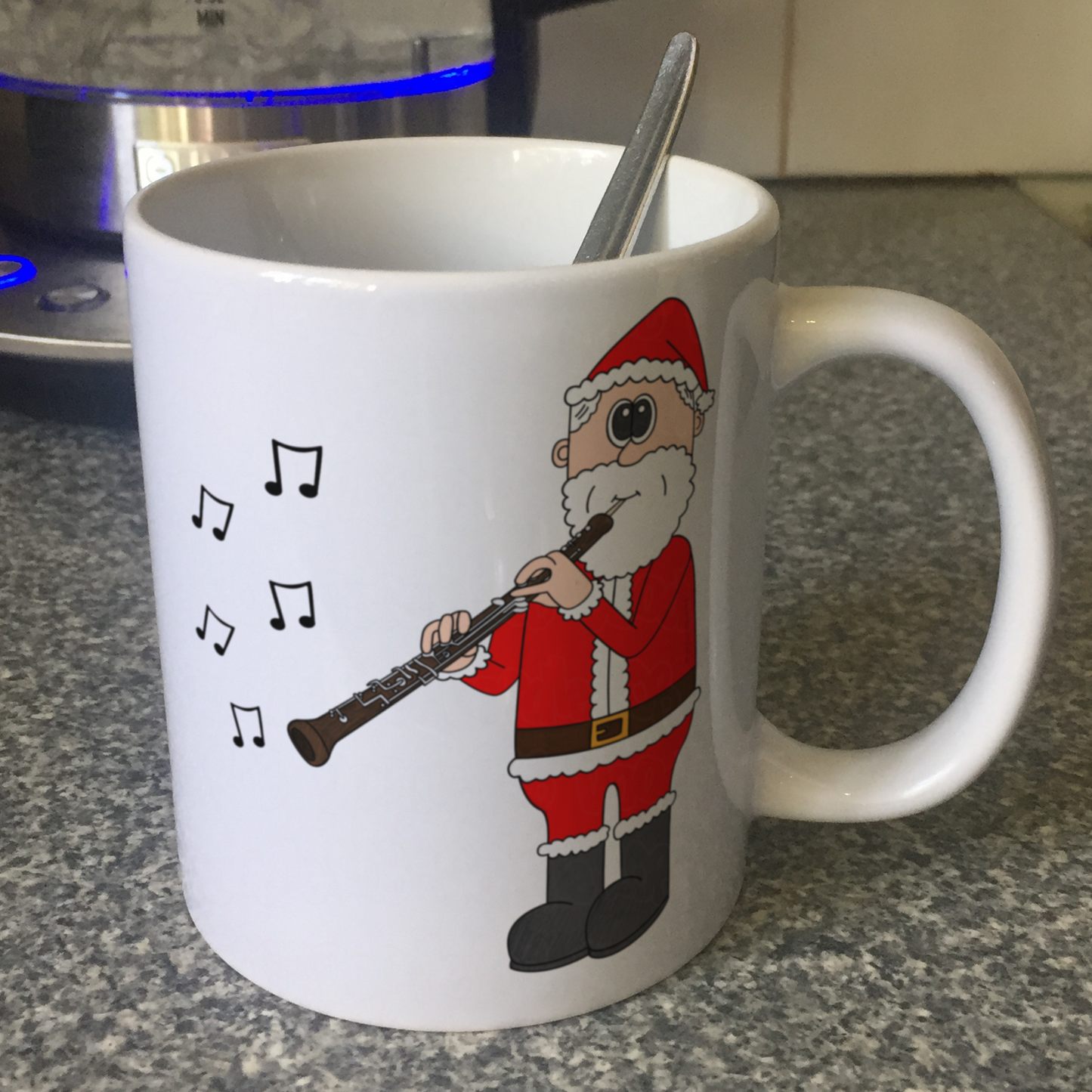 Oboe Christmas Mug - Santa Playing Oboe - Gift For Oboist - Woodwind Musician Xmas Gift