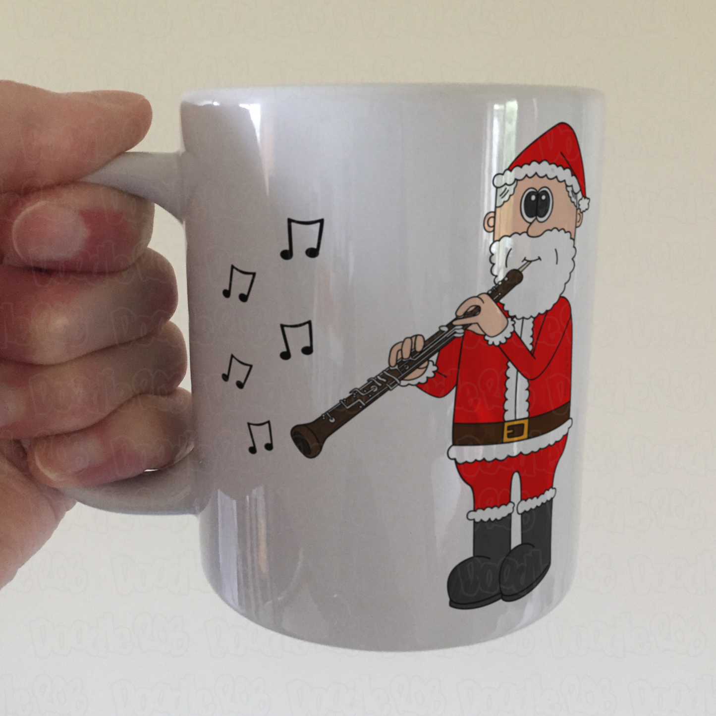Oboe Christmas Mug - Santa Playing Oboe - Gift For Oboist - Woodwind Musician Xmas Gift