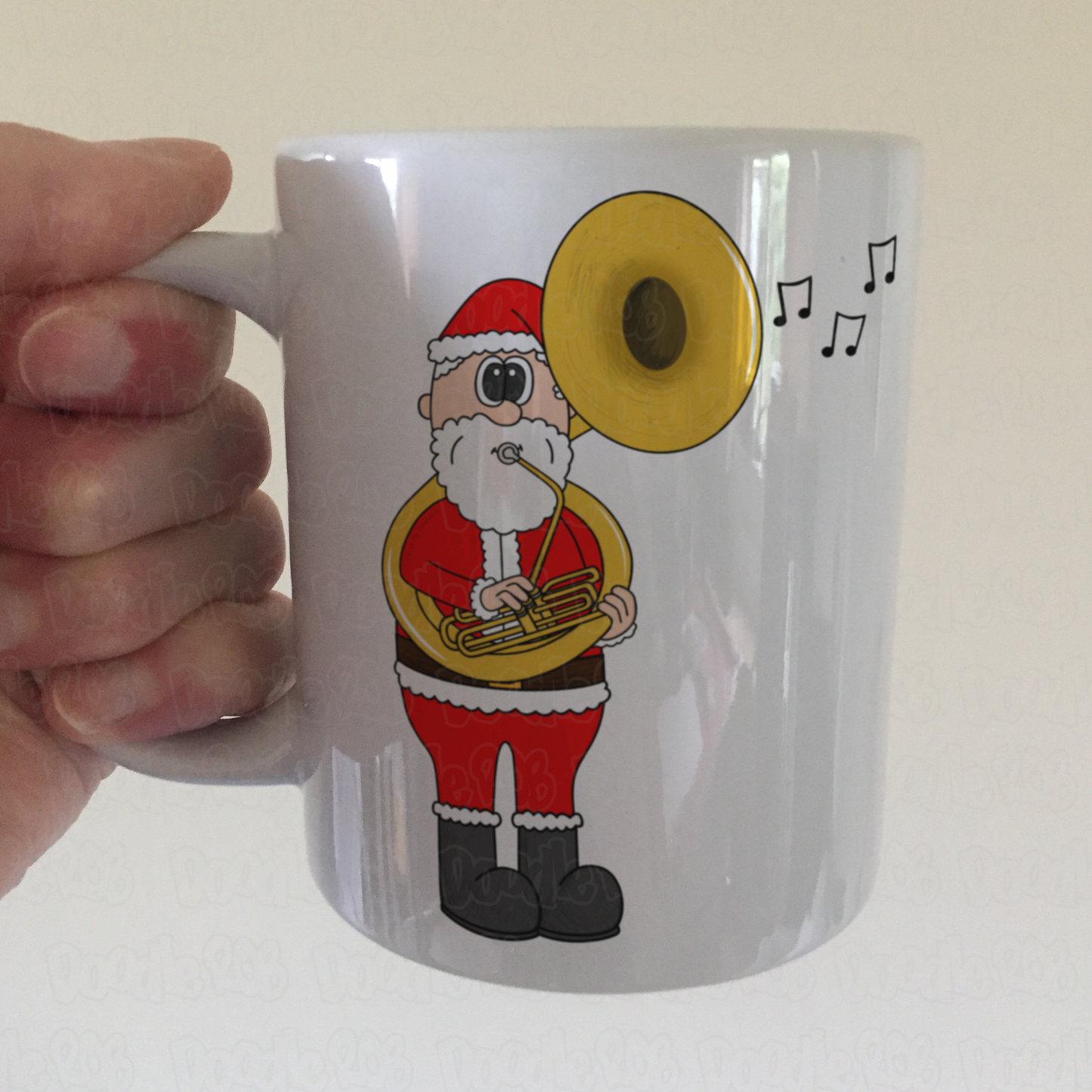 Sousaphone Christmas Mug - Santa Playing Sousaphone - Sousaphonist Mug - Brass Musician Xmas Gift