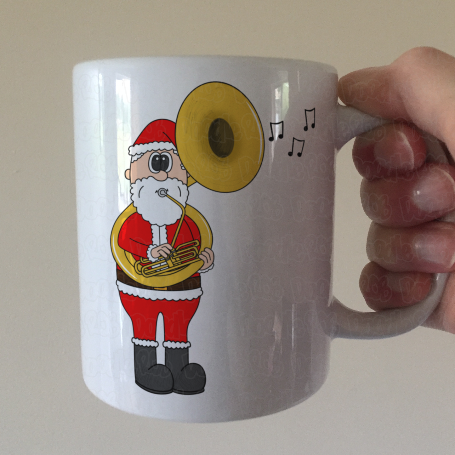 Sousaphone Christmas Mug - Santa Playing Sousaphone - Sousaphonist Mug - Brass Musician Xmas Gift